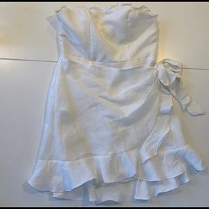 white strapless dress